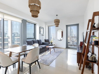 Elegant 2BR Balcony and Stunning Burj Views Apartments