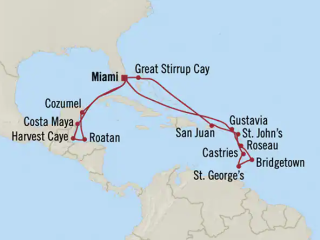 Croaziera 2023 - Caraibe de Vest (Miami) - Oceania Cruises - Vista - 19 nopti