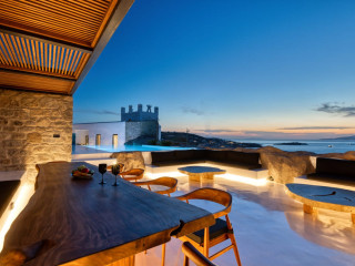 Mykonos Town Black Villa with Cave Heated Pool