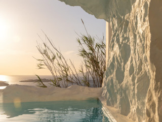 Mykonos Town Black Villa with Cave Heated Pool