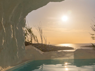 Mykonos Town Black Villa with Cave Heated Pool