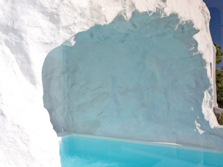 Mykonos Town Black Villa with Cave Heated Pool